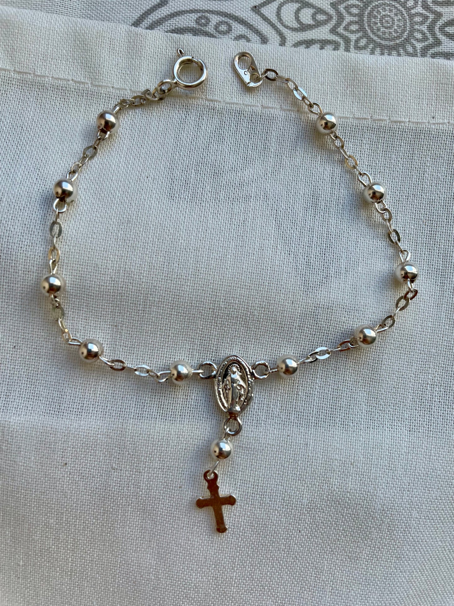 Pulsera Rosario Plata