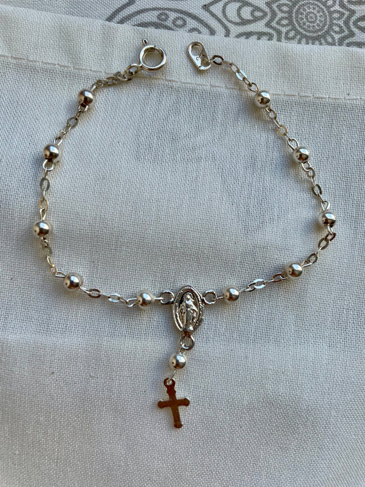 Pulsera Rosario Plata