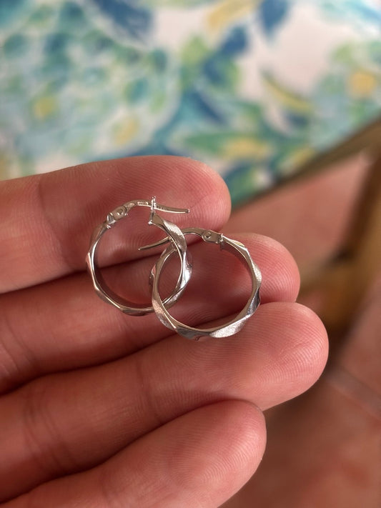 Aros Argolla Diseño Oro Blanco